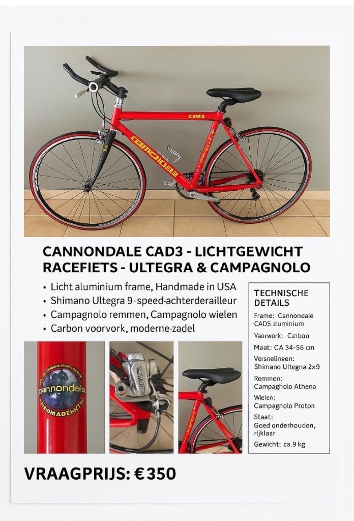 Fiets, Fietsen en Brommers, Gebruikt, Velgrem, Versnellingen, 57 tot 61 cm