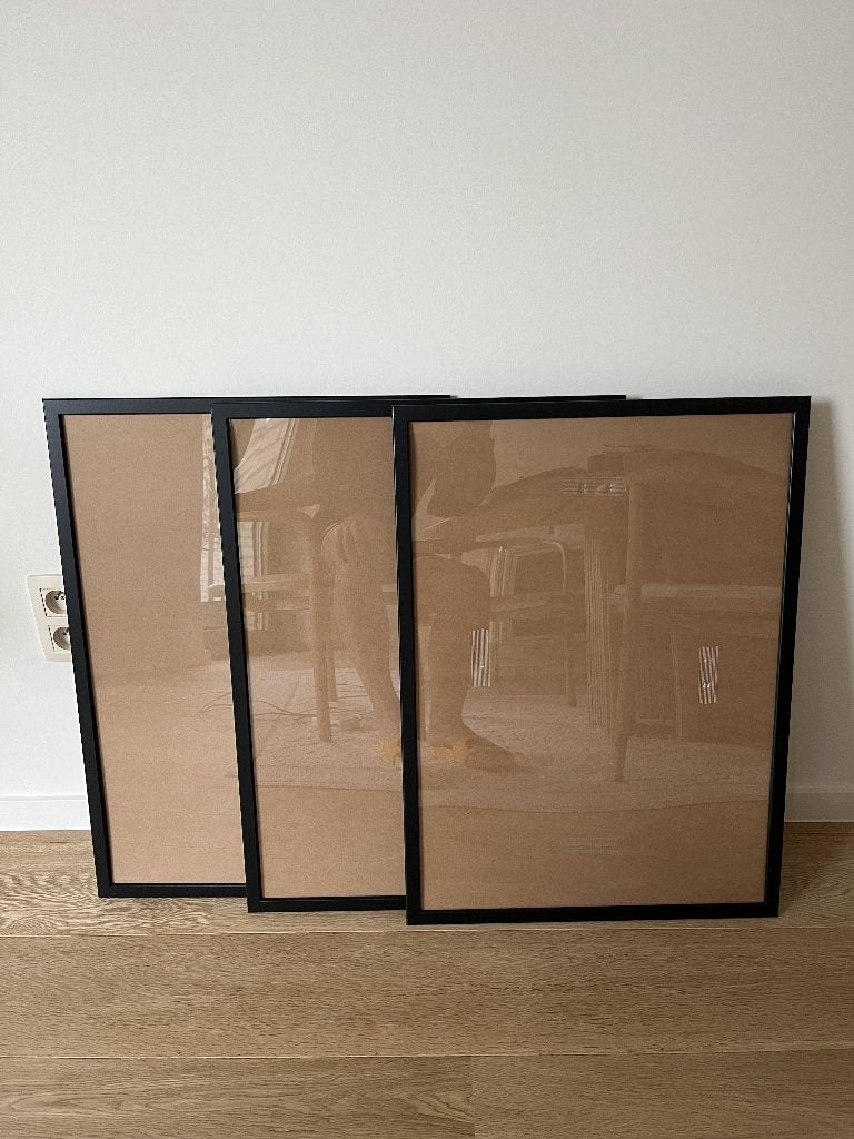 3 Ikea FISKBO Fotolijst, zwart, 50x70 cm, Ophalen, Nieuw, Foto of Poster, 5 – 50