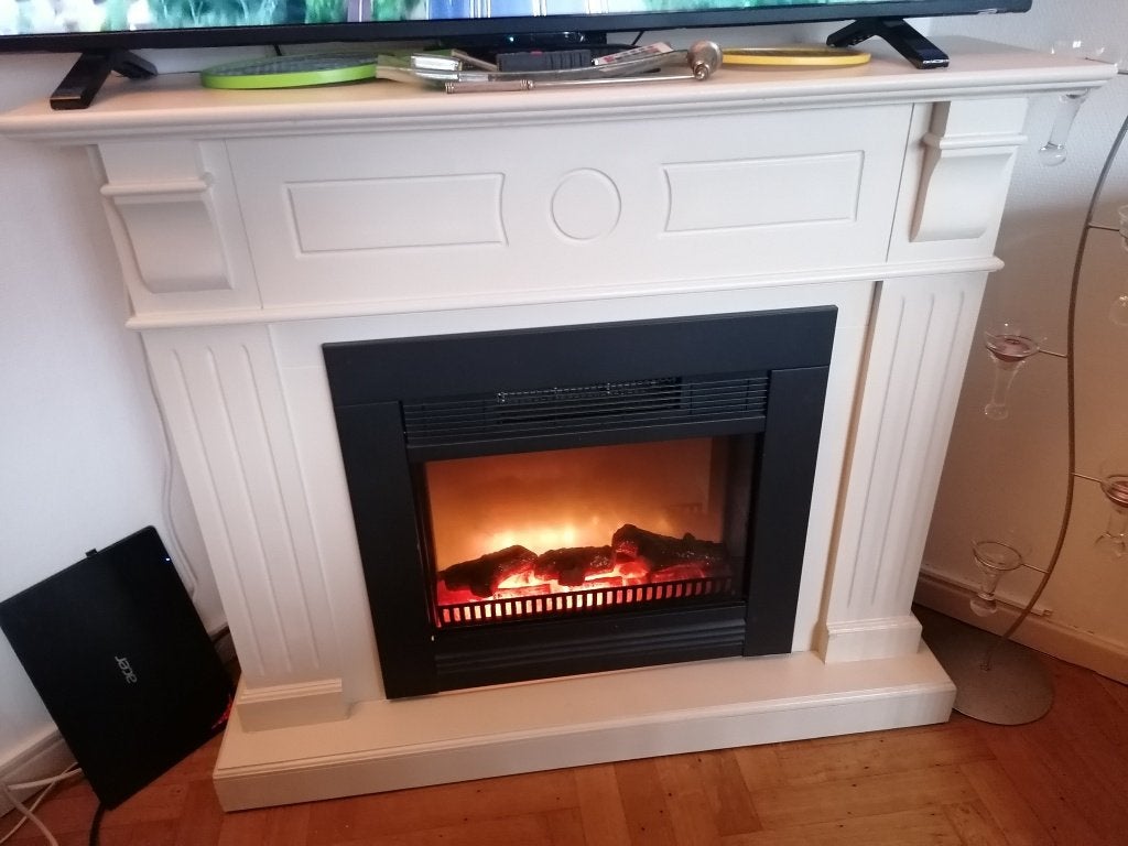 fausse cheminée avec chauffage immitation vrais flammes, Maison & Meubles, Enlèvement, Comme neuf, Cheminée sur pied, Cheminée électrique