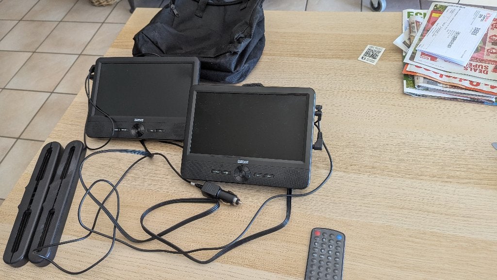 Lecteur DVD usb double écran pour voiture, Audio, Tv en Foto, DVD spelers, Zo goed als nieuw, Dvd-speler, Ophalen