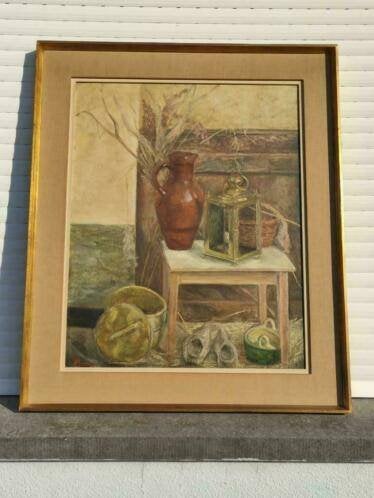 huile sur toile nature morte signe gaston van landeghem, Ophalen