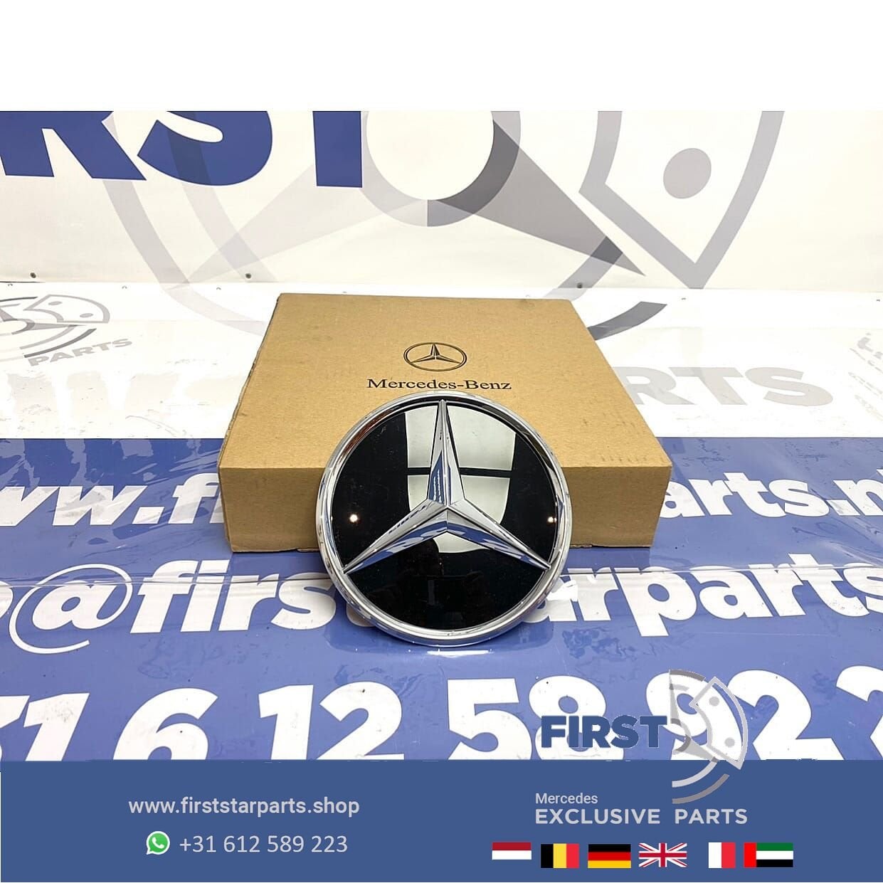 Mercedes AMG STER LOGO GLANS CHROOM W176 W177 W205 W117 W118, Gebruikt, -, Ophalen of Verzenden, -