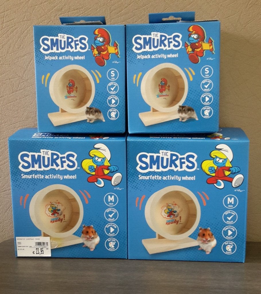 3 x hamster- of muizenrad SMURFEN ( NIEUW ), Dieren en Toebehoren, Knaagdieren en Konijnen | Toebehoren, Ophalen of Verzenden