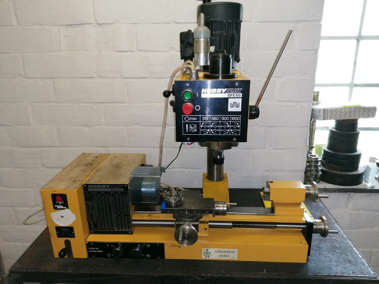 Draaibankje hobbymat MD65 met frees/boor 220v, Bricolage & Construction, Tours, Enlèvement
