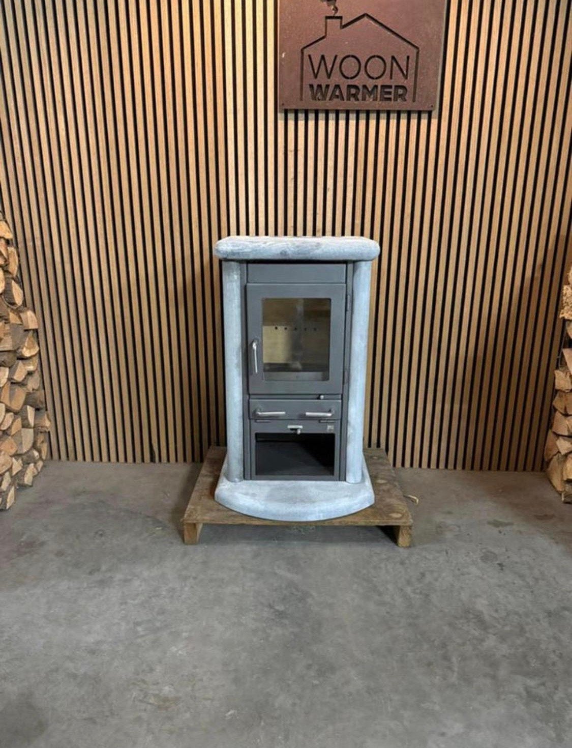 26062 Speksteenkachel Fireplace 6kw, Huis en Inrichting, Ophalen, Gebruikt, Houtkachel, Vrijstaand