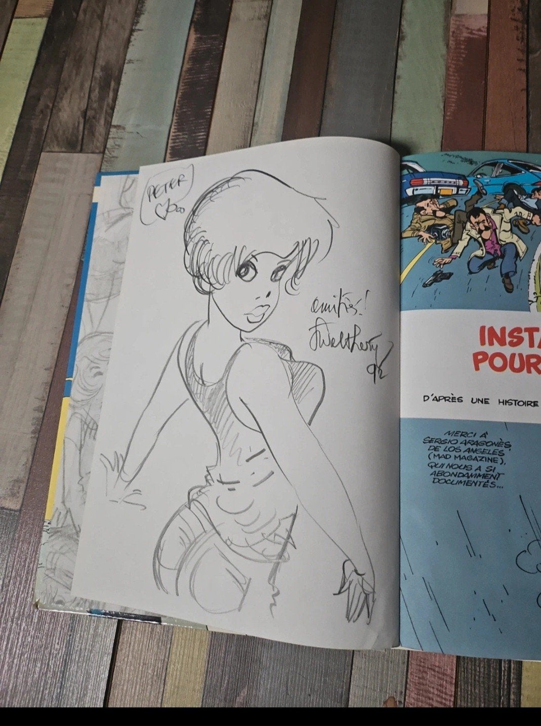 bd natacha dédicassée, Boeken, Walthery, Eén stripboek, Ophalen of Verzenden, Zo goed als nieuw