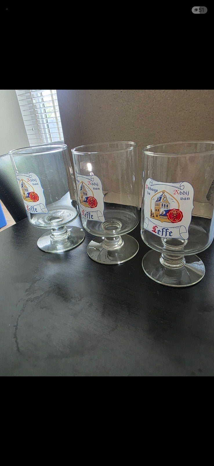 3 vintage leffe glazen, Verzamelen, Ophalen