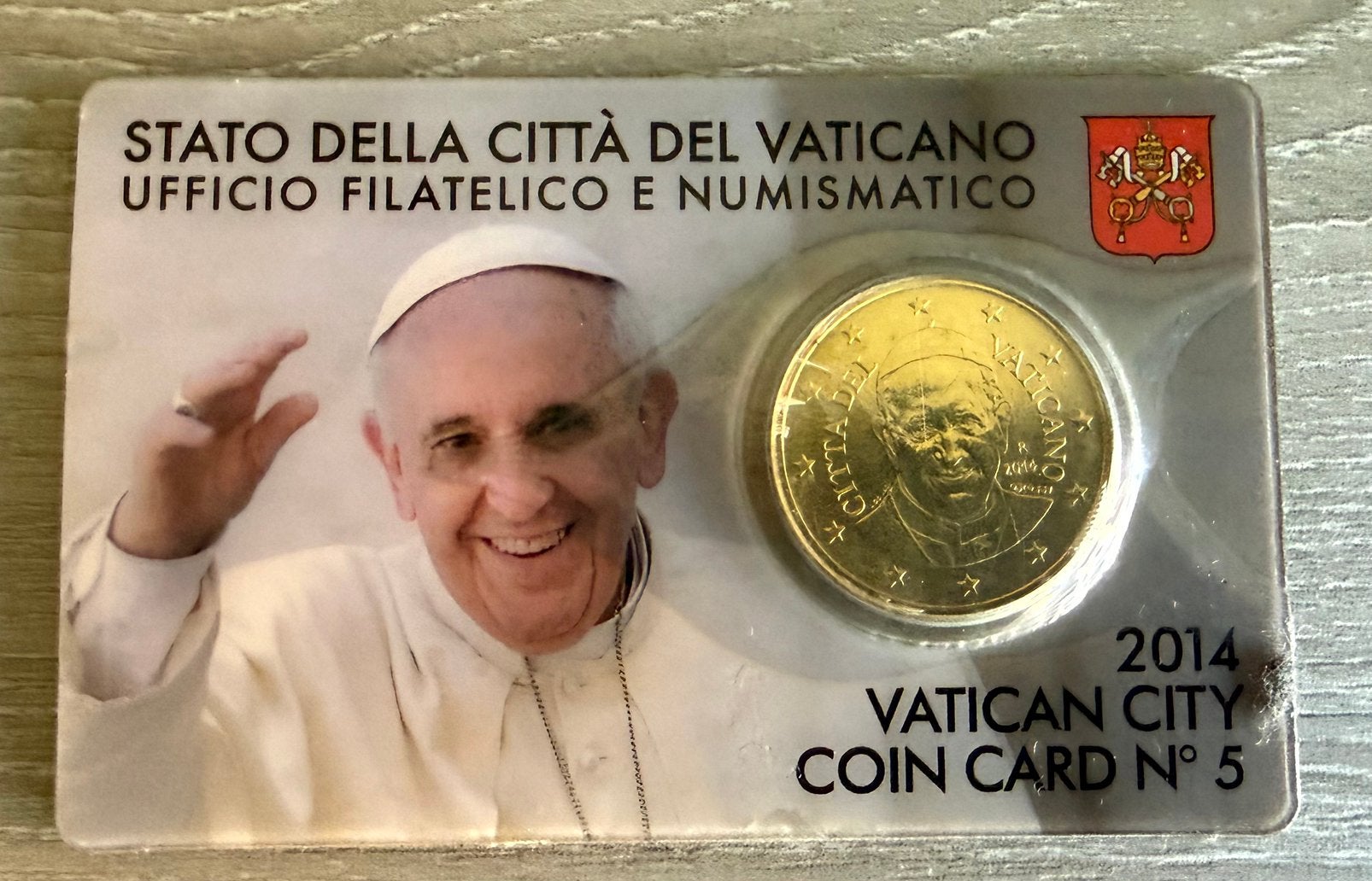 Carte numismatique de 50 cents 2014 de Cité du Vatican n°5, Enlèvement ou Envoi, Vatican, 50 centimes