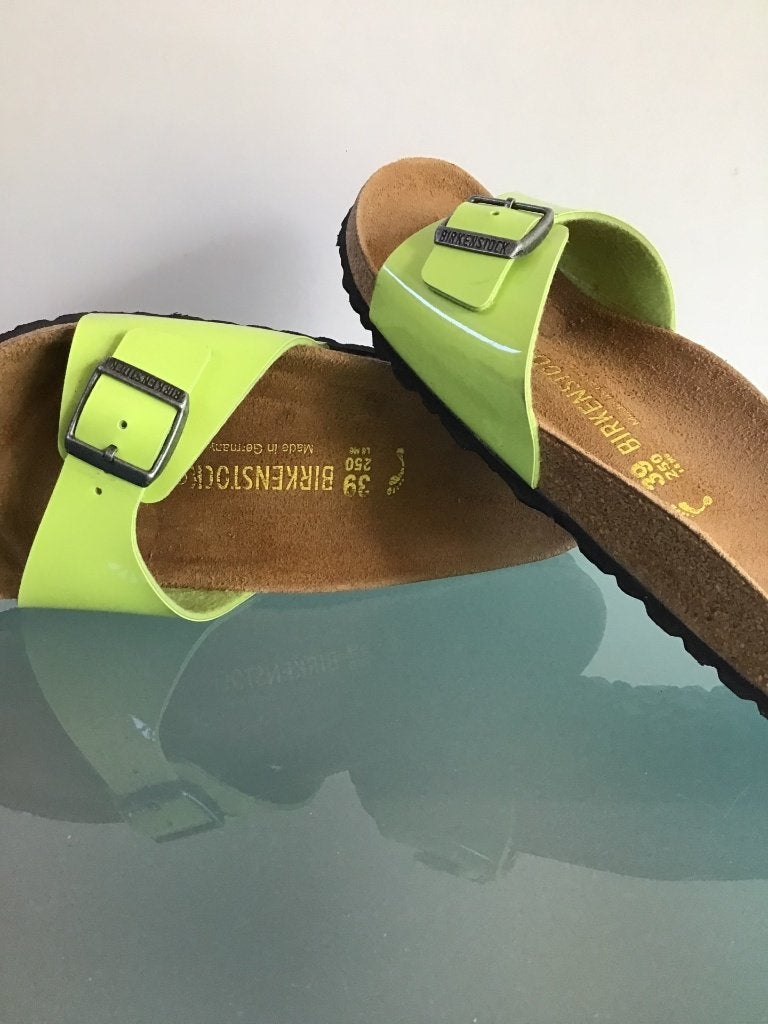 Birkenstock Madrid groene slippers | 39 | Gratis verzenden, Kleding | Dames, Slippers, Verzenden, Zo goed als nieuw, Groen