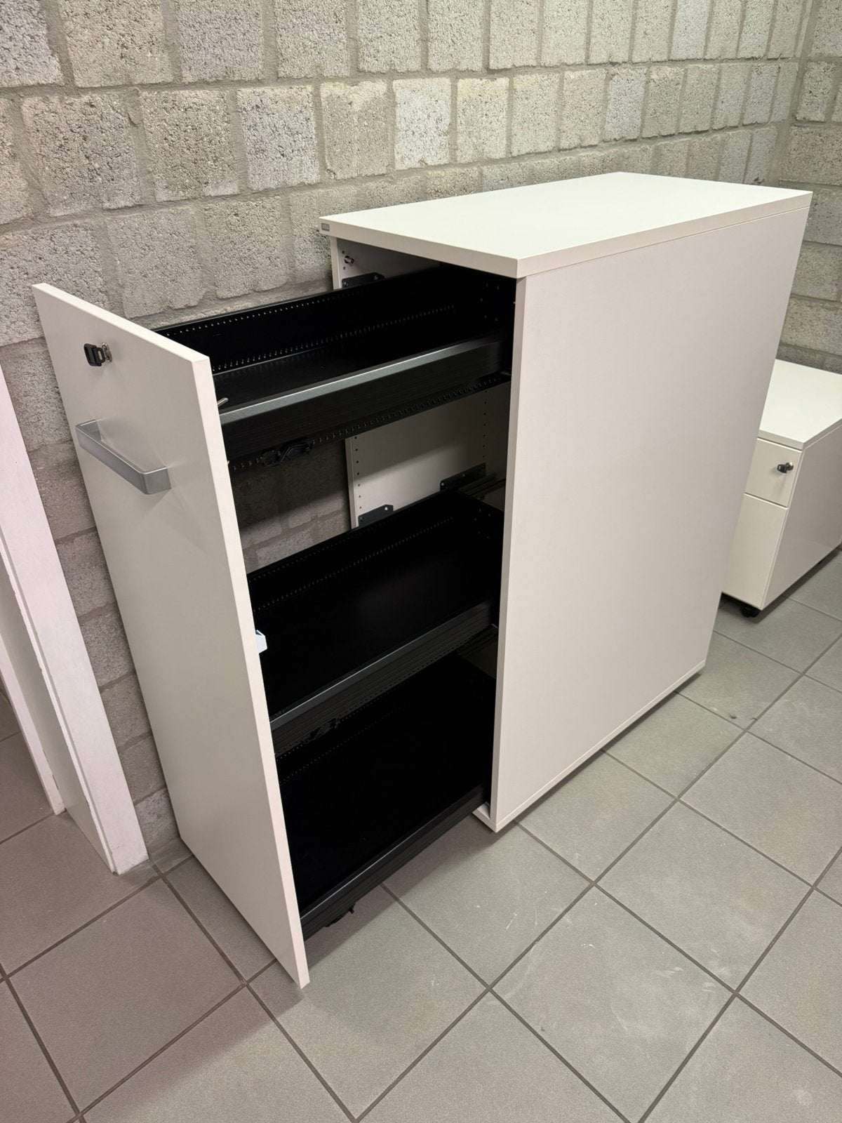 Bureau 3 delig wit, Maison & Meubles, Armoires | Armoires à porte coulissante & Armoires à archives, Enlèvement, Utilisé