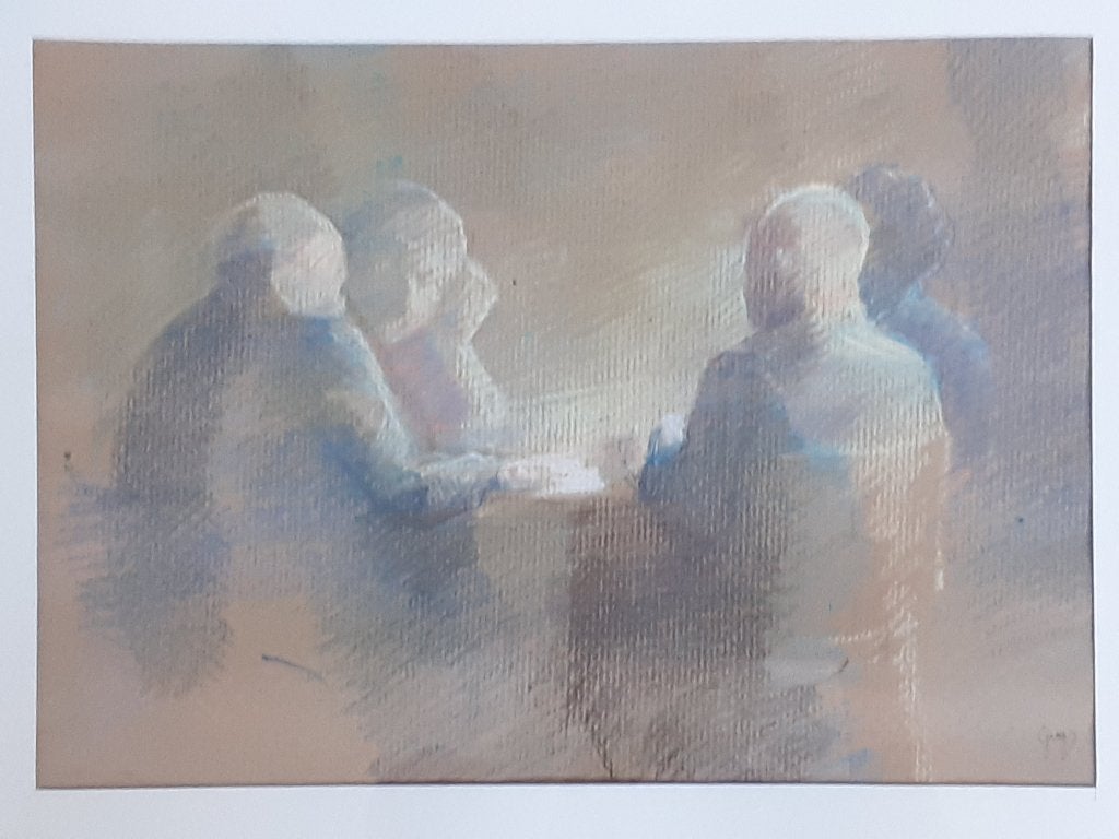 "Kaarters" - Greg Maes, Antiek en Kunst, Kunst | Schilderijen | Klassiek, Ophalen, Origineel werk, Pastel