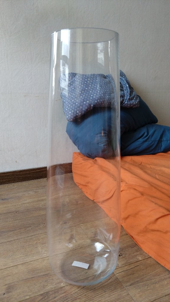 glazen vaas, Huis en Inrichting, Woonaccessoires | Vazen, Ophalen, Transparant, 65 cm, Glas