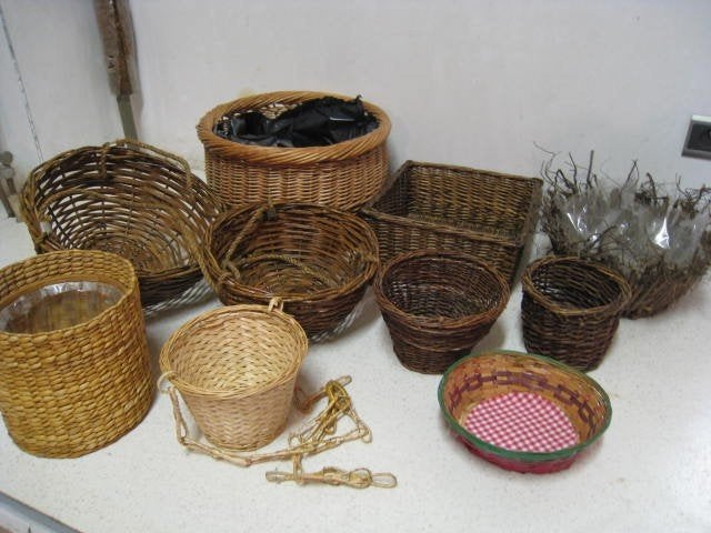 11 rieten cache pots, vierkant, rond en om te hange, nieuw!, Tuin en Terras, Bloempotten, Ophalen, Rond, Binnen