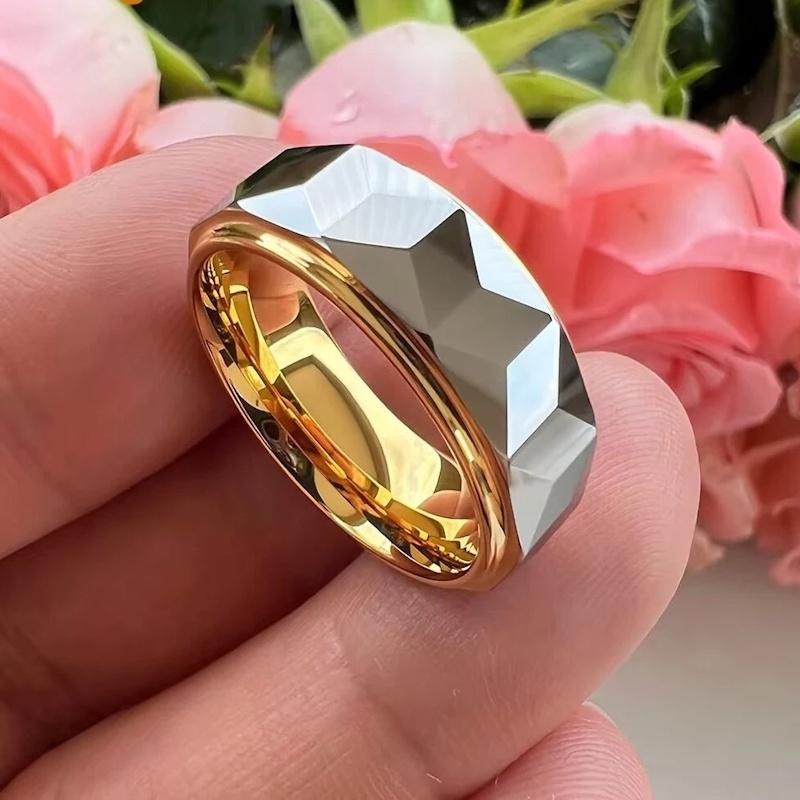 Trouwringen wolfraam 18 k verguld Goudberg diverse maten, Handtassen en Accessoires, Ringen, Overige materialen, Verzenden, Nieuw