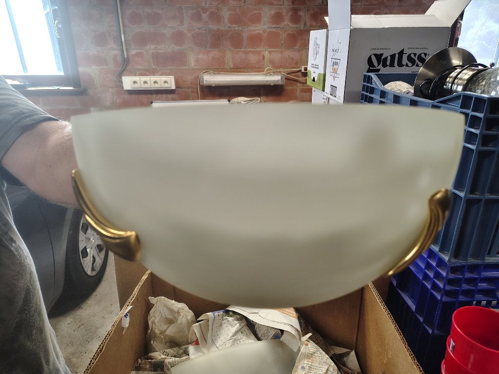 Lampe murale, Maison & Meubles, Lampes | Appliques, Enlèvement, Utilisé, Verre, Dit object is een klassieke halfvormige wandlamp met glas