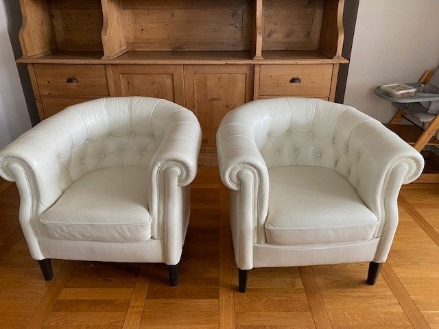 Leren fauteuils, Ophalen, Gebruikt, Chesterfield, 75 tot 100 cm