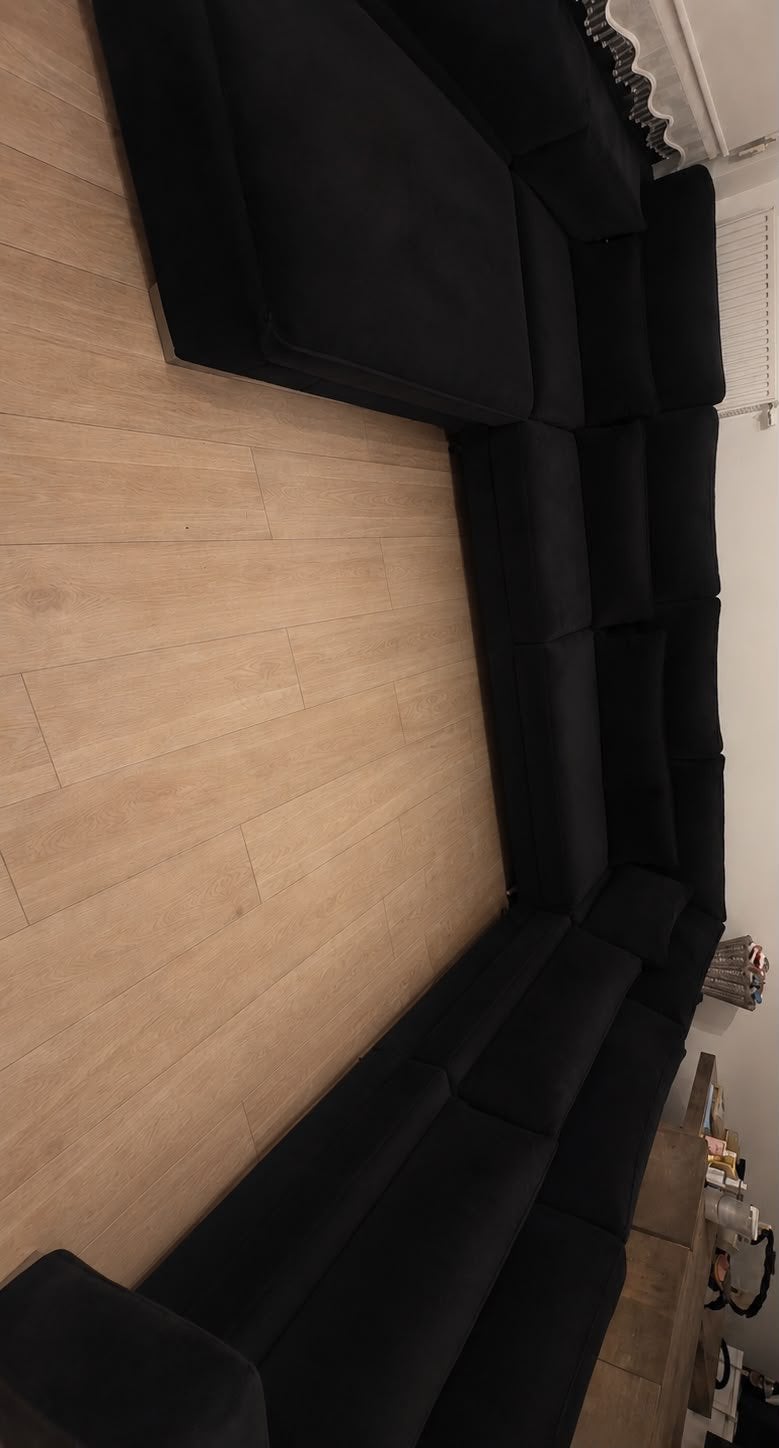 Zetel zwart suede, Ophalen, Zo goed als nieuw