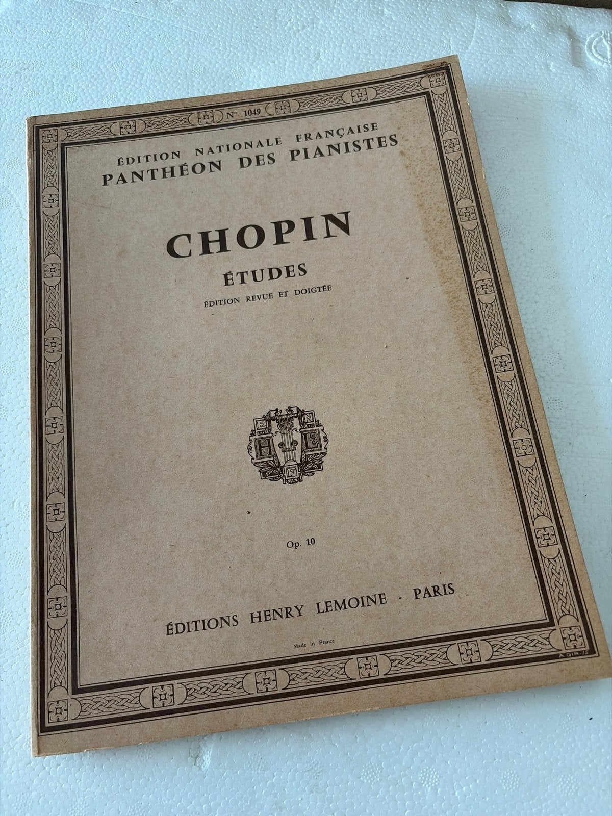 Vintage partituur Chopin Études Op. 10 –Éd. Henry Lemoine, Muziek en Instrumenten, Bladmuziek, Gebruikt, Artiest of Componist