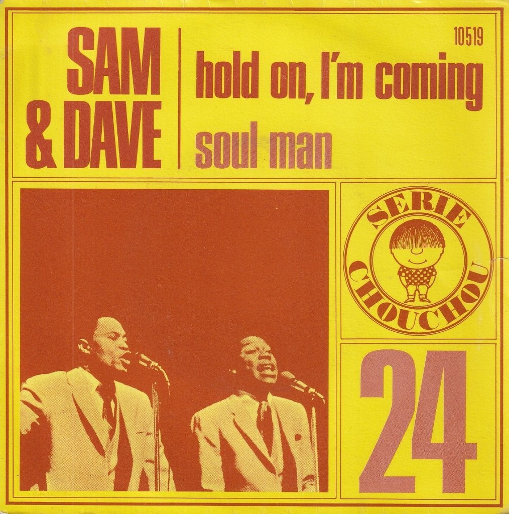 Sam & Dave - Hold on , I'm coming / Soul man, R&B et Soul, 7 inch, Comme neuf, Pochette photo