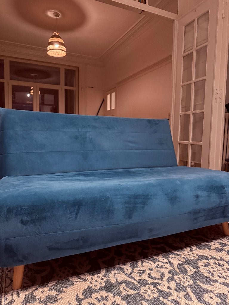 Canapé-lit Velours, Maison & Meubles, Comme neuf, 200 cm, Deux personnes, 160 cm