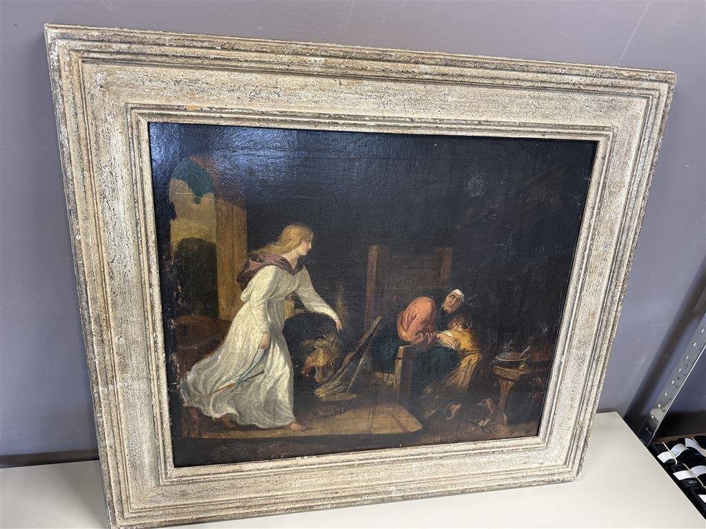 Religieuze olieverfschilderij - olie schilderij - engel, Enlèvement ou Envoi