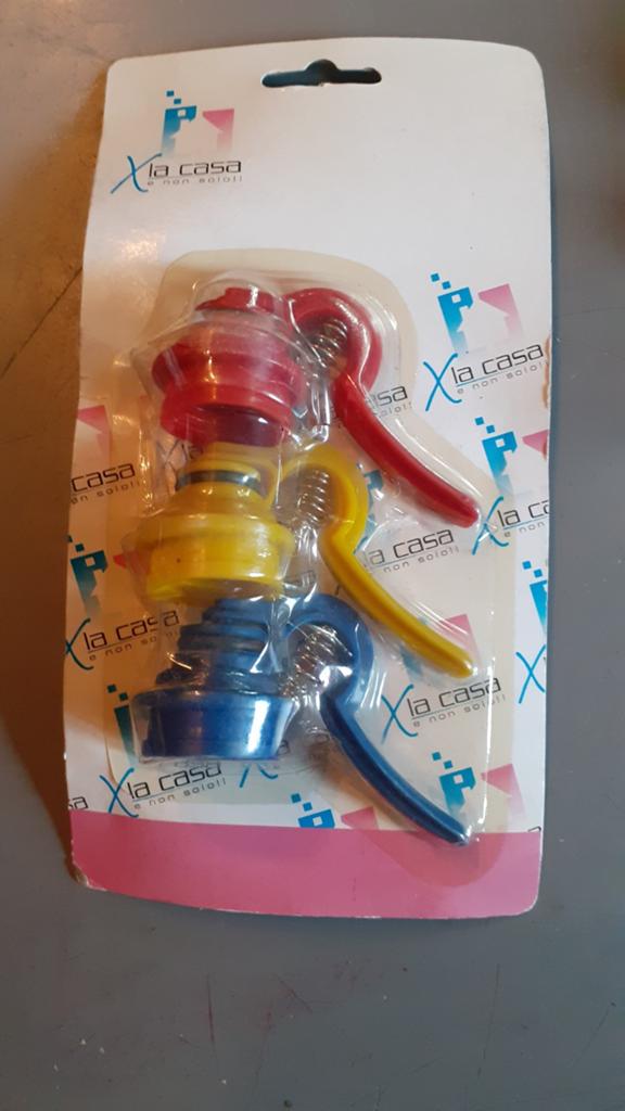 Lot de 3 bouchons hermétique et verseur neuf, Enlèvement ou Envoi, Bleu, Plastique