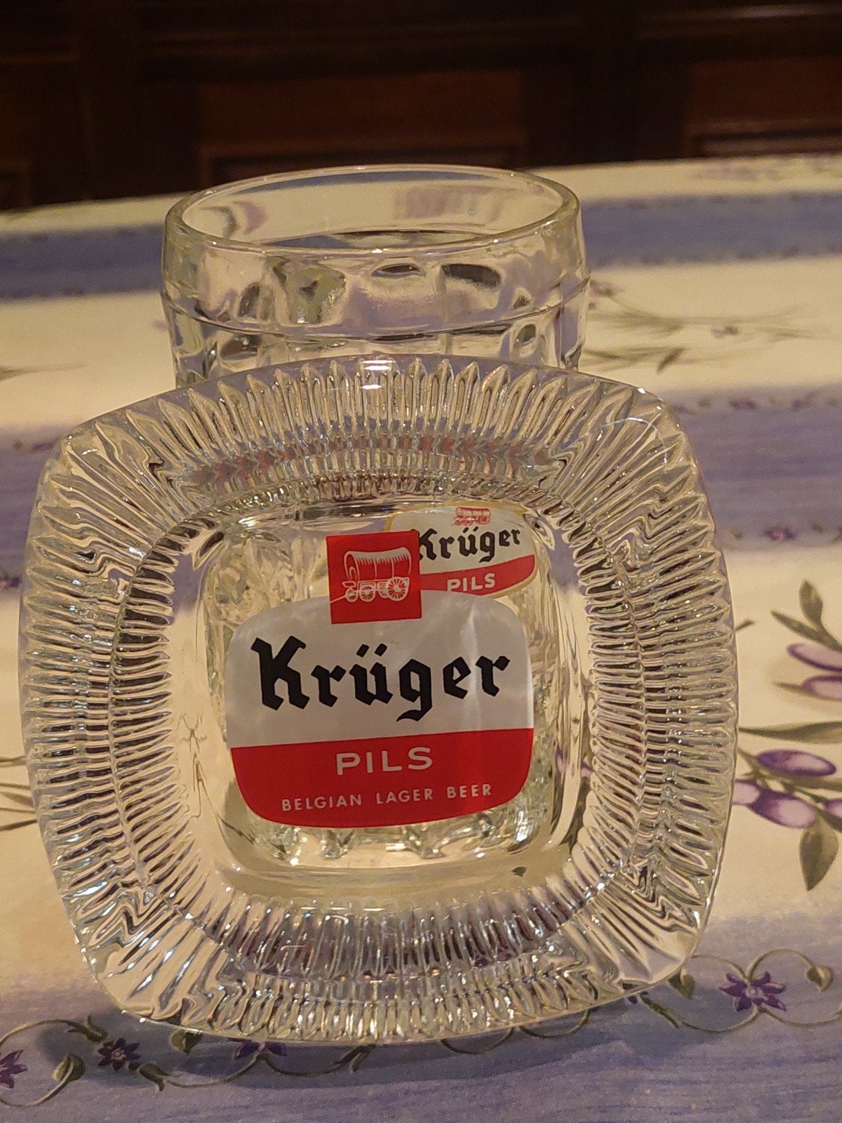 vintage bierpot en asbak kruger pils, Ophalen of Verzenden