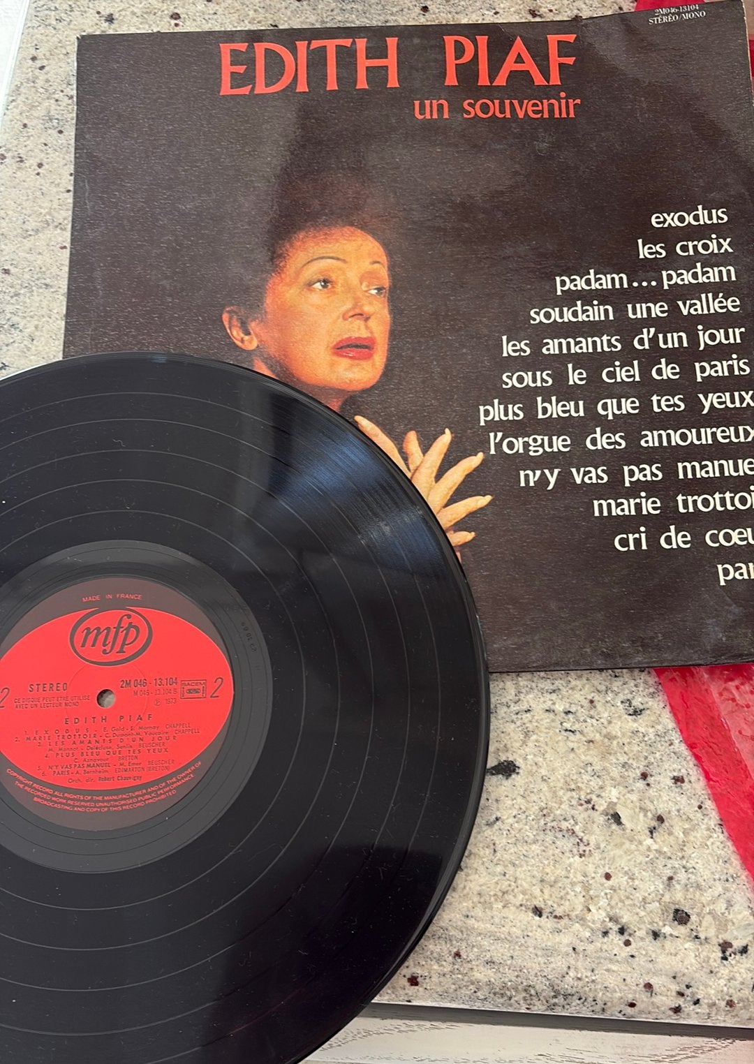 Edith Piaf un souvenir LP vinyl elpee langspeelplaat 1+8 bij, Ophalen, Gebruikt