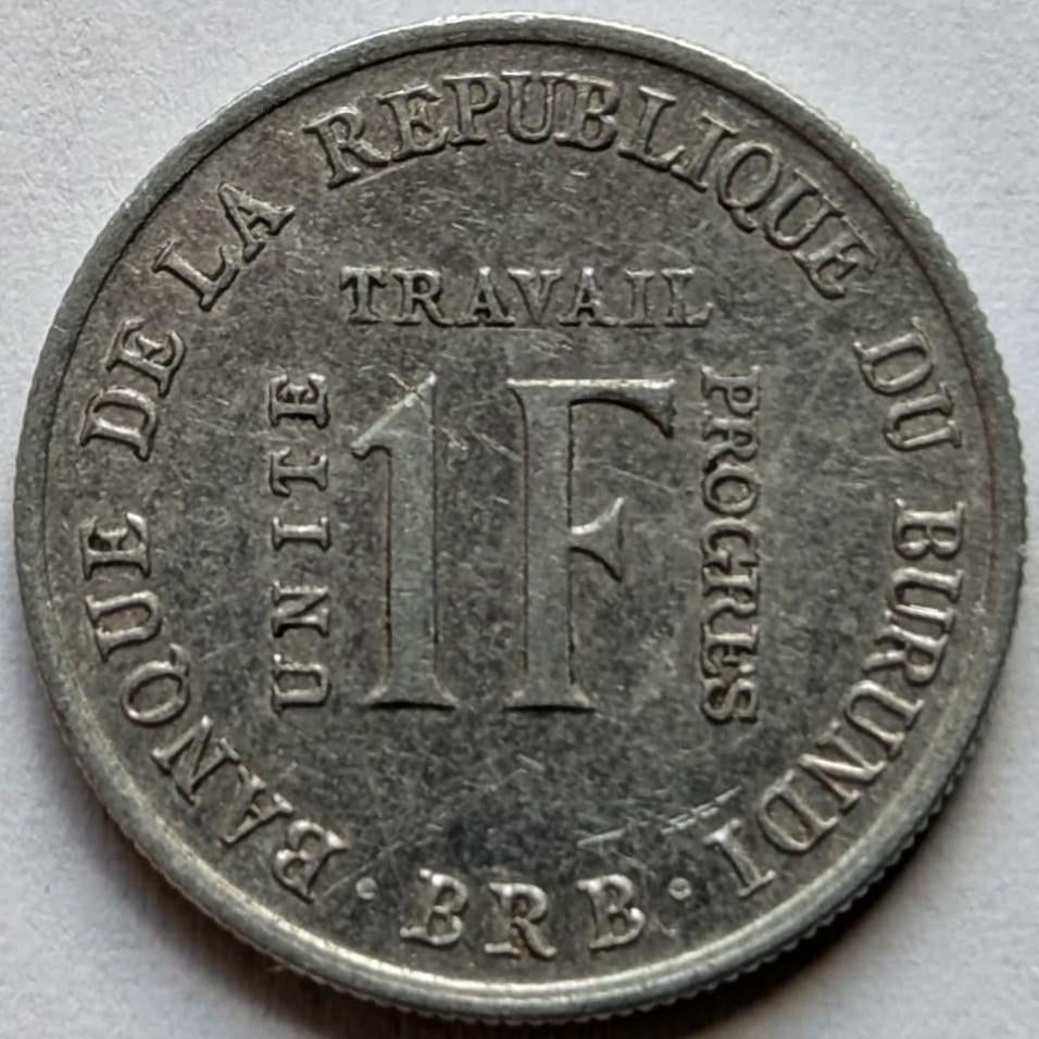 Burundi - 1 franc - 1970, Postzegels en Munten, Munten | Afrika, Ophalen, Burundi, Losse munt