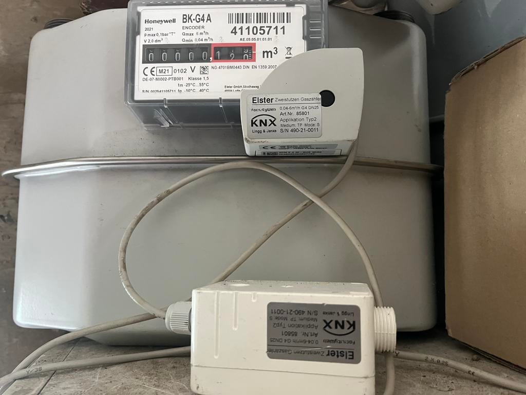 Gasmeter op KNX, Doe-het-zelf en Bouw, Meetapparatuur, Zo goed als nieuw, Ophalen