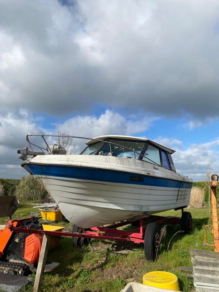 Oude visboot / kajuitboot – project – met papieren, Ophalen, Gebruikt