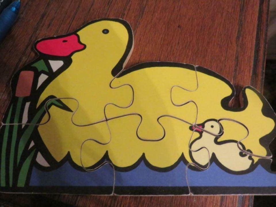 puzzle de canard en bois, Enlèvement ou Envoi, Utilisé, 6 mois à 2 ans, Moins de 10 pièces