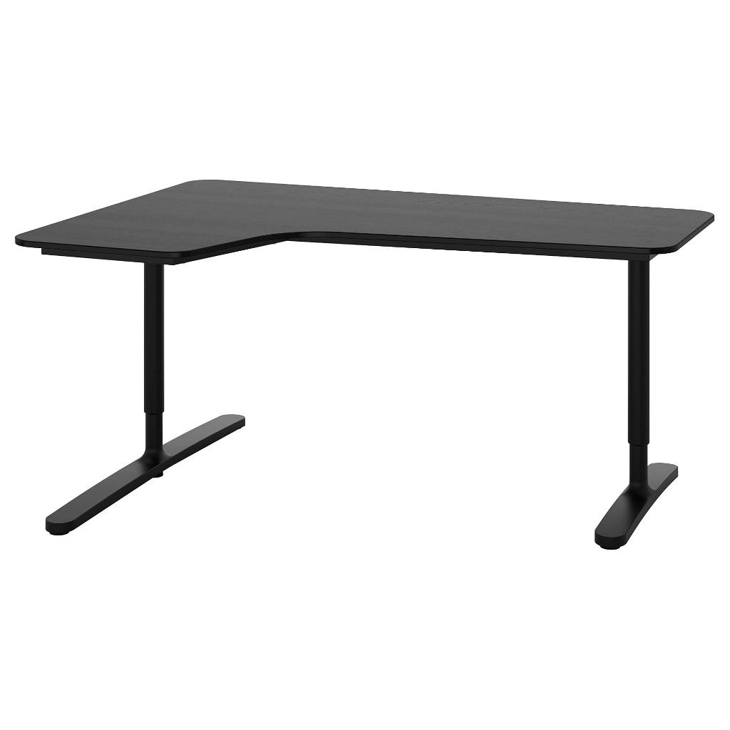 Ikea ruime bureau, Huis en Inrichting, Ophalen, Zwart, 160 cm, Kabelgoot