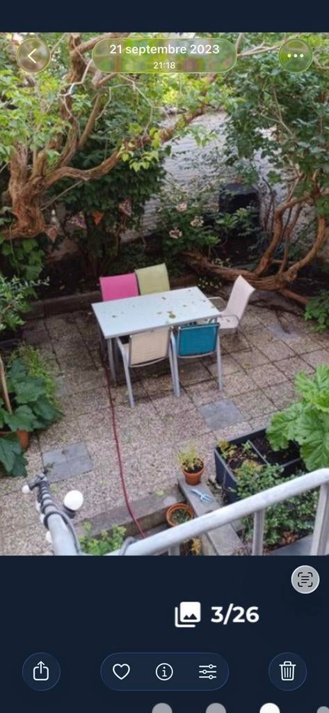 Table+5 chaises de jardin, Ophalen, Zo goed als nieuw