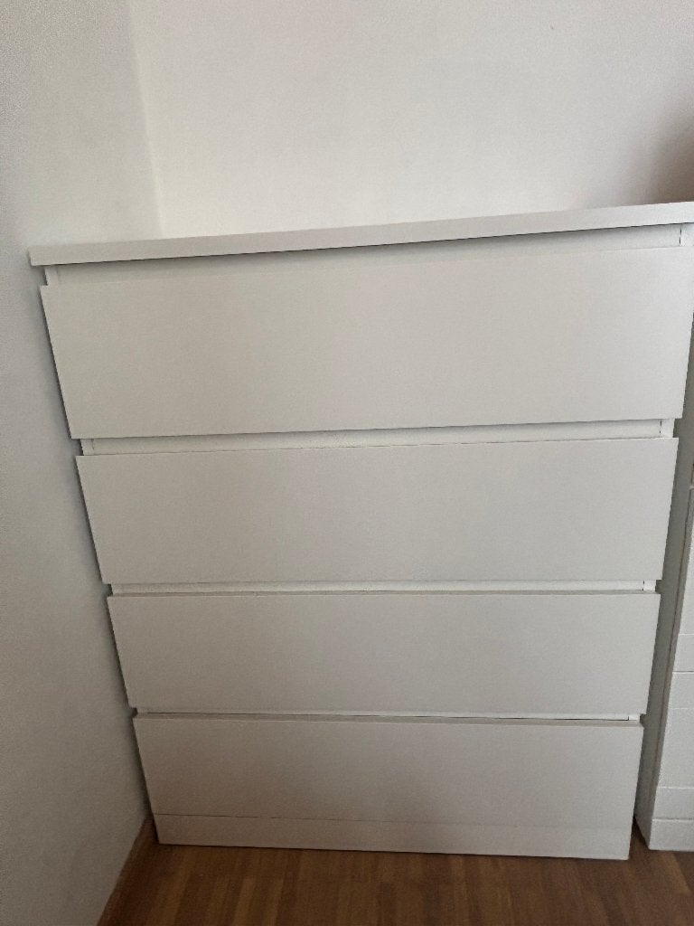 Ladekast wit - Ikea MALM, Huis en Inrichting, Kasten | Ladekasten, Ophalen, Gebruikt, 50 tot 100 cm, 3 of 4 laden