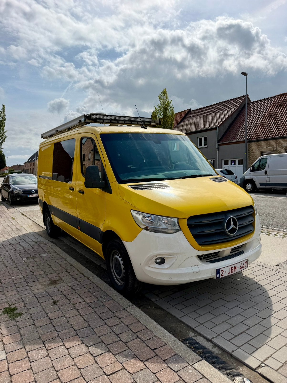 Mercedes Sprinter 319CDI, Auto's, Mercedes-Benz, Automaat, Geel, Particulier, 6 cilinders