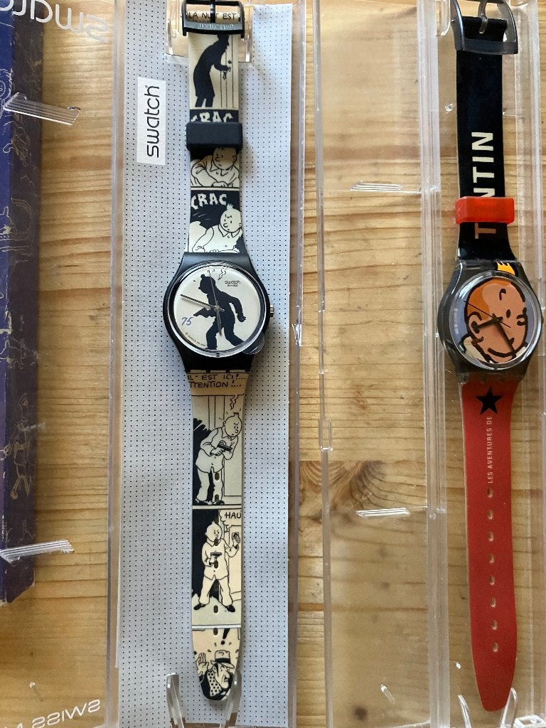 Kuifje Swatch horloges 2 stuks, Handtassen en Accessoires, Horloges | Heren, Ophalen of Verzenden, Nieuw, Polshorloge, Swatch