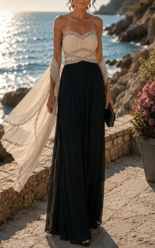 Jurk strapless, Kleding | Dames, ANDERE, Galajurk, Zwart, Maat 42/44 (L)