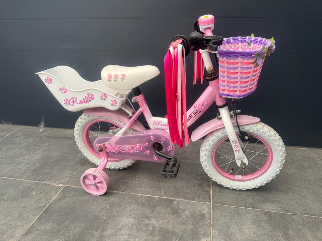 Meisjes fiets 12inch, Fietsen en Brommers, Fietsen | Kinderfietsjes, Ophalen, Zo goed als nieuw, Minder dan 16 inch, Zijwieltjes