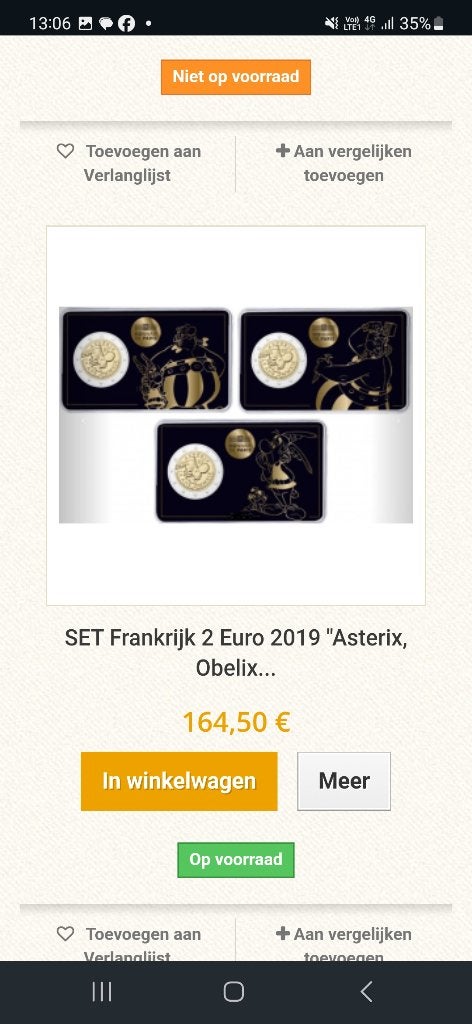 SET Frankrijk 2 Euro 2019 "Asterix, Obelix & Idefix", Postzegels en Munten, Munten | Europa | Euromunten, Ophalen, Frankrijk, 2 euro