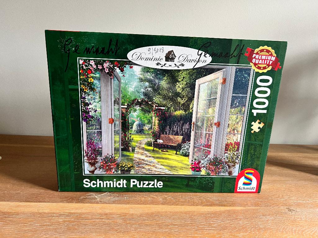 Puzzel Schmidt - Uitzicht op de droomtuin, Ophalen of Verzenden, 500 t/m 1500 stukjes, Zo goed als nieuw, Legpuzzel