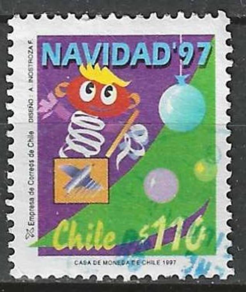 Chili 1997 - Yvert 1435 - Kerstzegel (ST), Verzenden, Gestempeld
