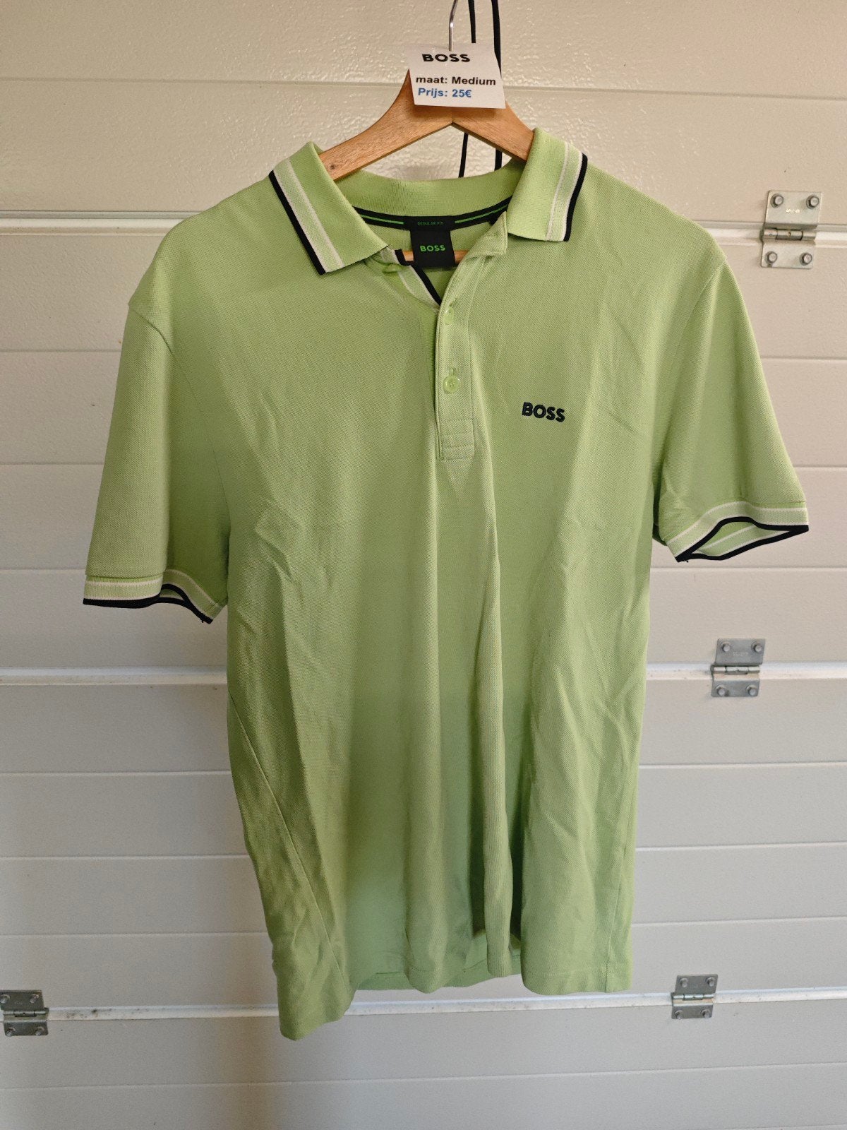 Boss polo lichtgroen, maat medium, Ophalen, Groen