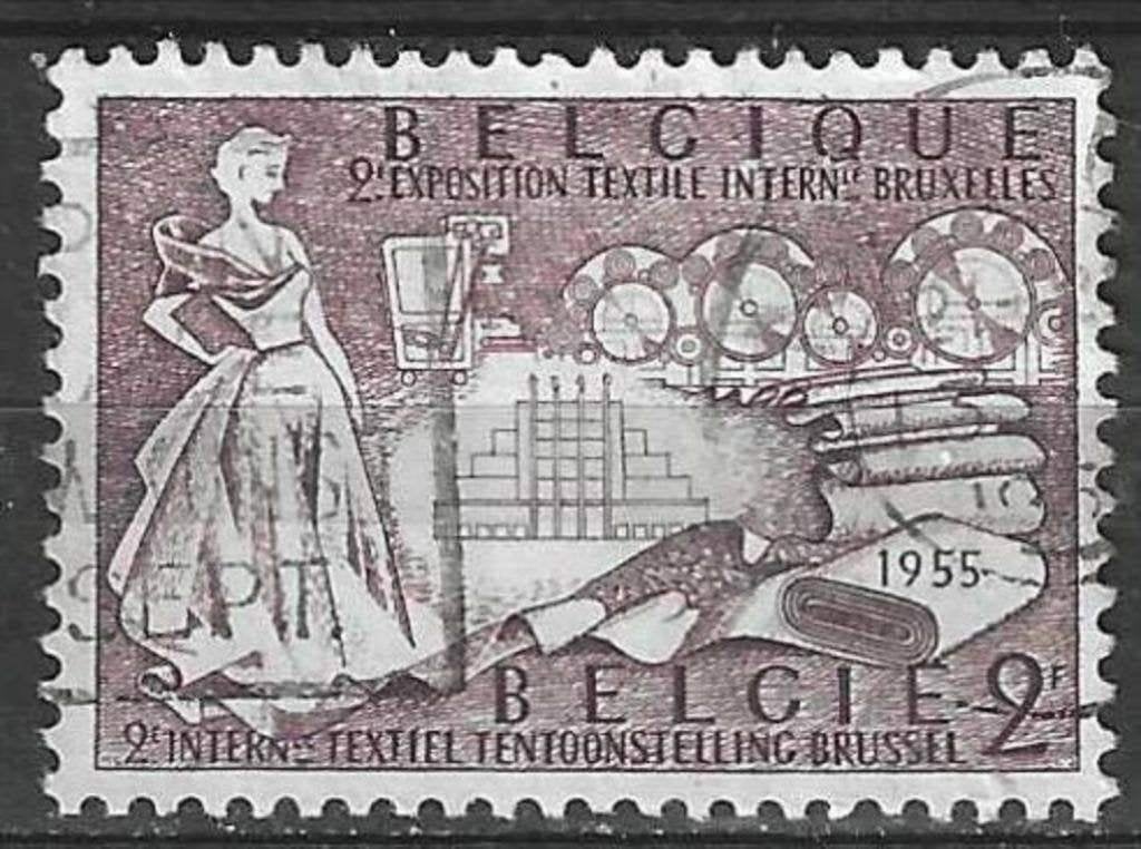 Belgique 1955 - Yvert/OBP 968 - Exposition textile (ST), Timbres & Monnaies, Envoi, Affranchi, Oblitéré