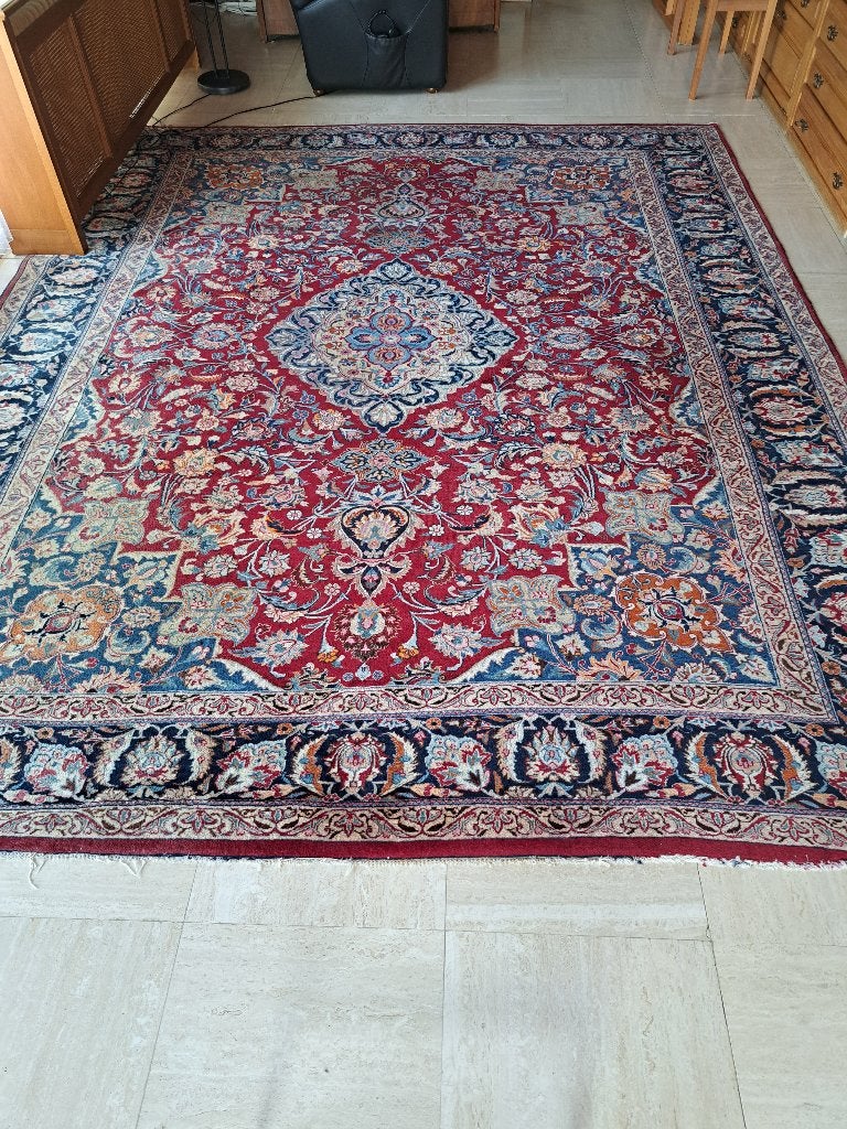 Handgeknoopte Oosterse tapijt, Maison & Meubles, Rouge, 200 cm ou plus, 200 cm ou plus, Enlèvement