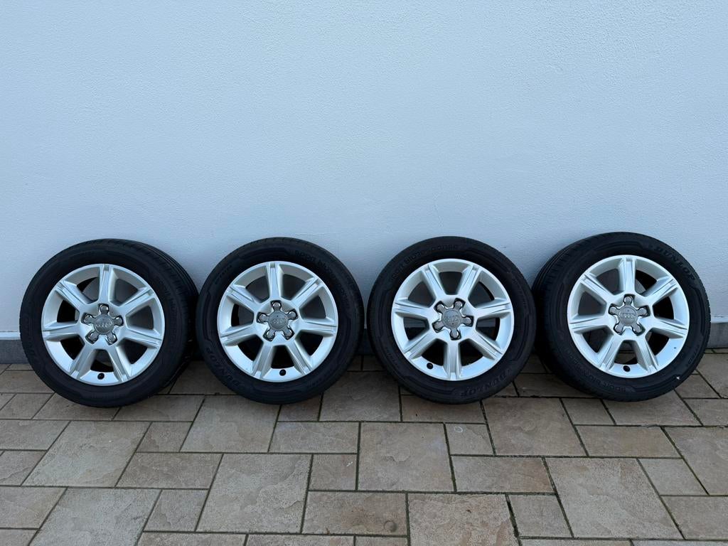 Audi velgen met banden maat 205/55 R16, Auto-onderdelen, Banden en Velgen, Ophalen, Zomerbanden, Band(en)