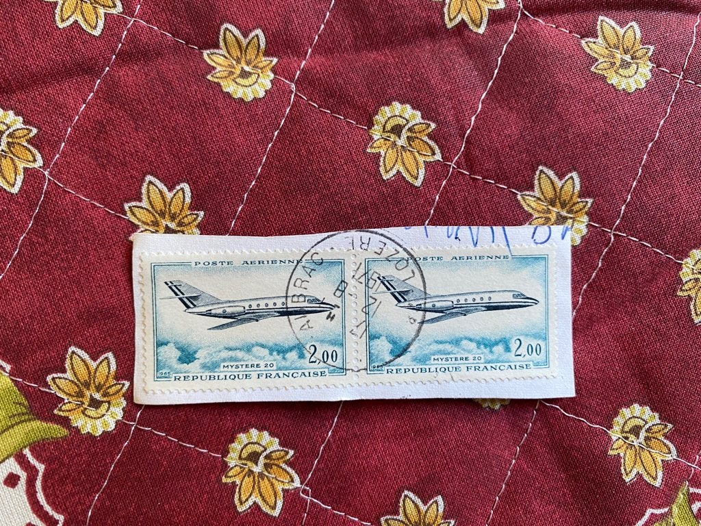 Timbre France 1965 Dassault Mystère 20 2F, Envoi, Affranchi