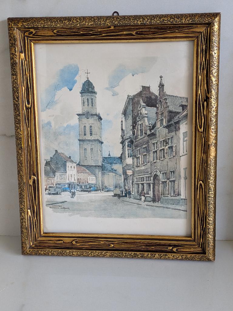 Aquarel Herman Verbaere- Lokeren, Enlèvement ou Envoi