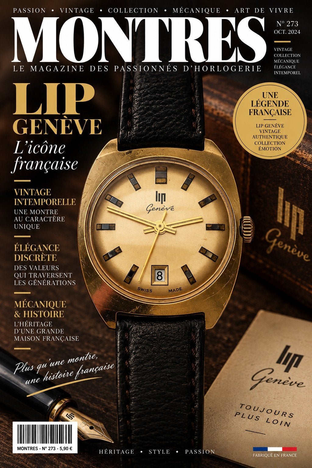 Montre LIP Genève Vintage Années 70 – Swiss Made – Date, Enlèvement ou Envoi