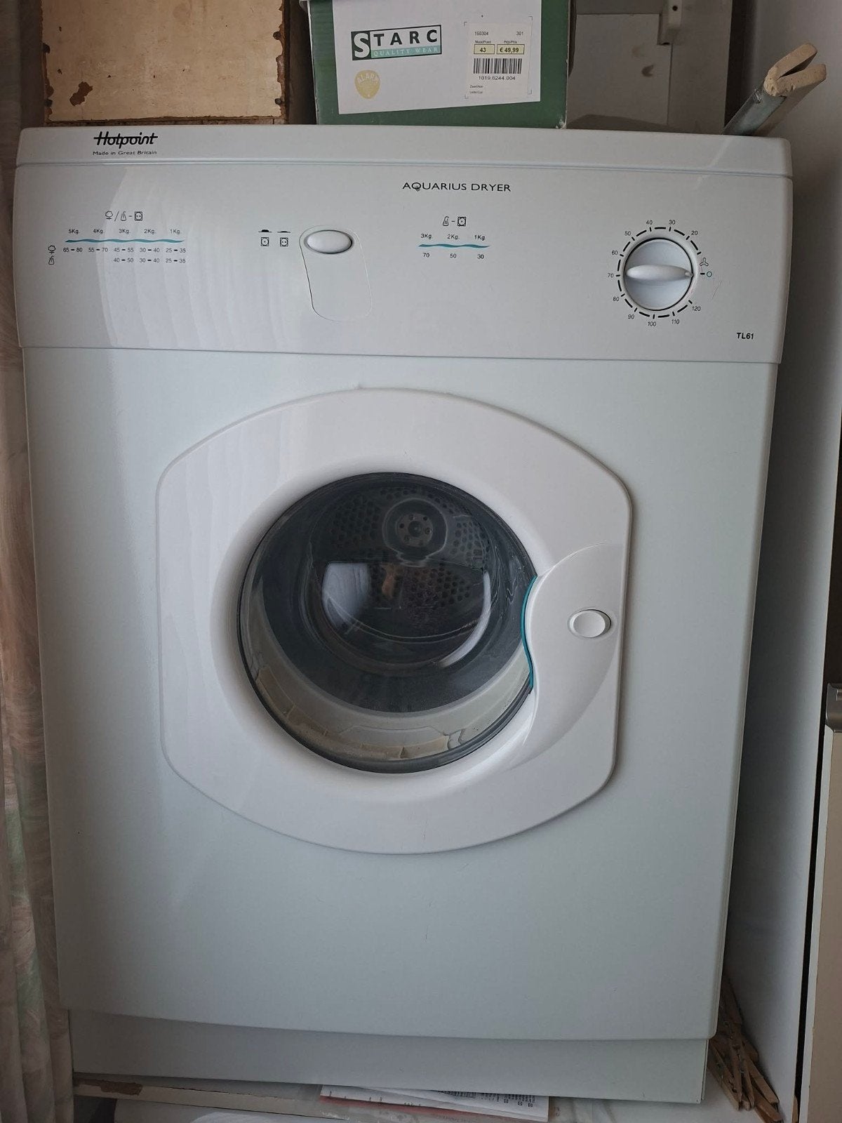 Sèche linge blanc hotpoint aquarius dryer, capacité 5kg, Electroménager, 4 à 6 kg, Chargeur frontal, Enlèvement, Utilisé